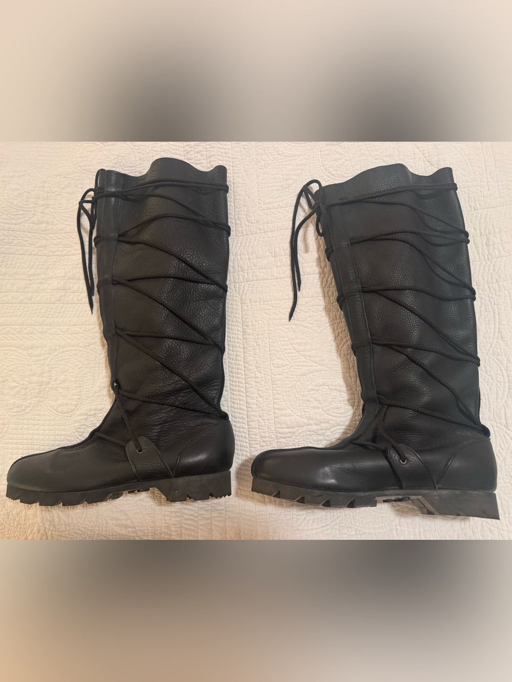 Son of Sandlar Peasant Lace Up Knee High Grain Leather Boots Renaissance Faire